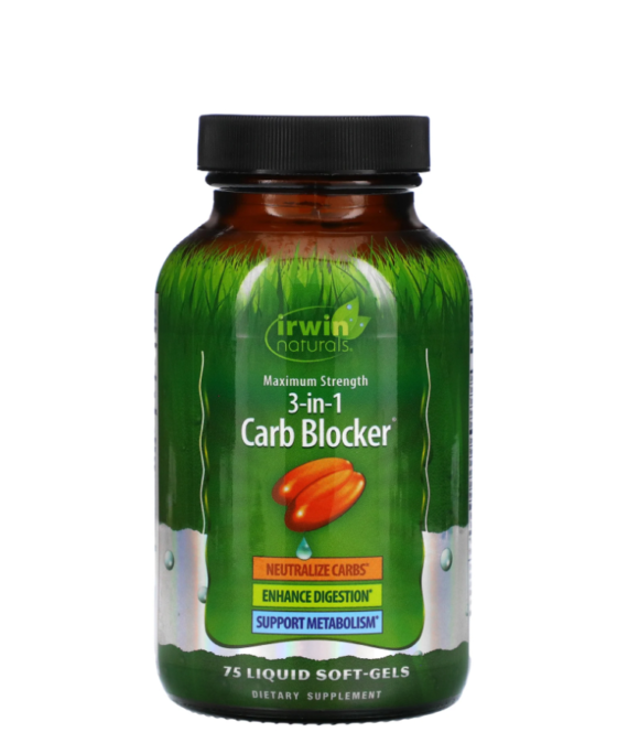 3-In-1 Carb Blocker, Maximum  Strength, 75 Softgels