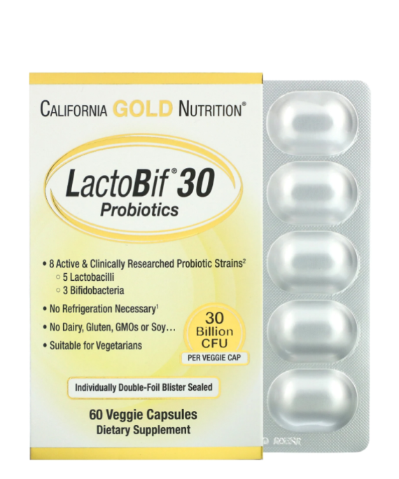 LactoBif Probiotics, 30 Billion  CFU, 60 Capsules